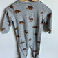 Grey Dino Footed Sleeper / 12m