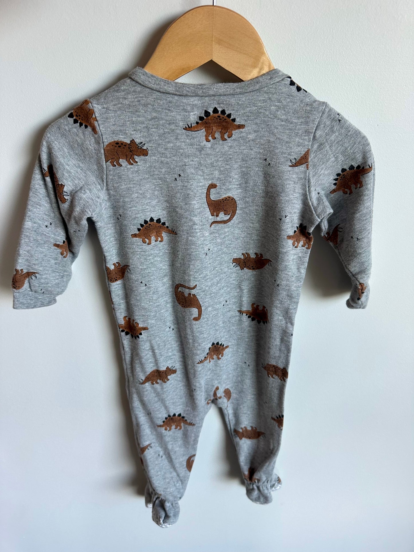 Grey Dino Footed Sleeper / 12m