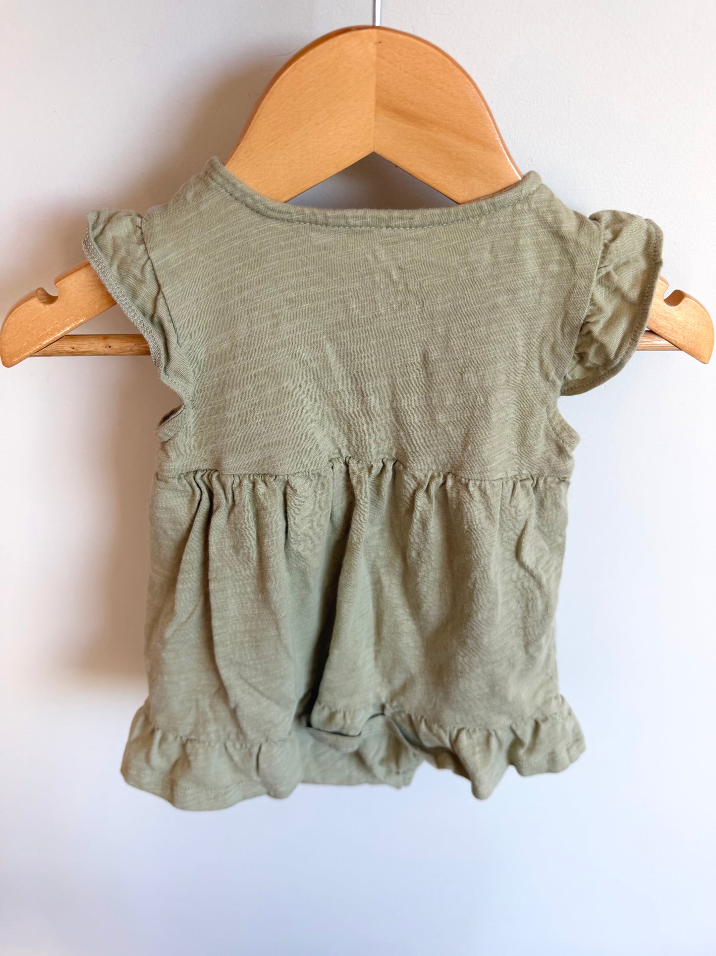 Sage Heart Bodysuit Dress / 9m