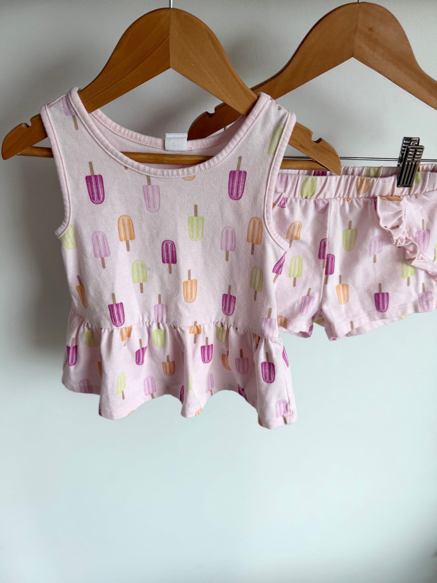 Pink Ice-cream Tank + Short Set / 3T