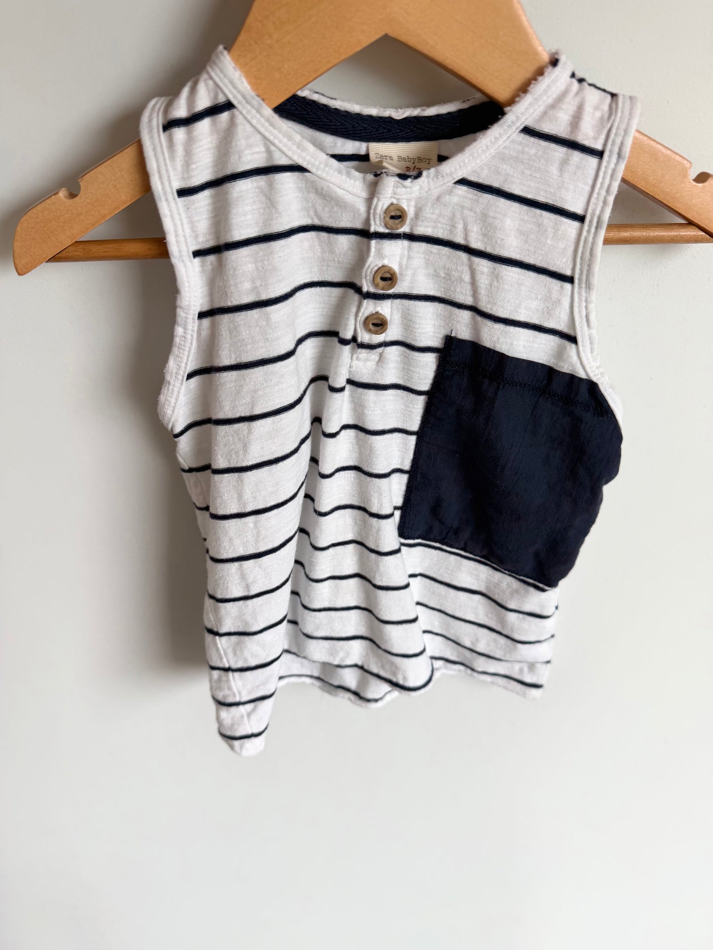 Zara Striped Blue Pocket Tank / 2T