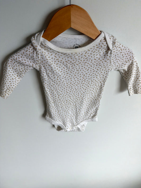 Tan Spotted Long Sleeve Bodysuit / 0-3m