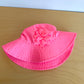 Bright Pink Flower Hat / 0-9m