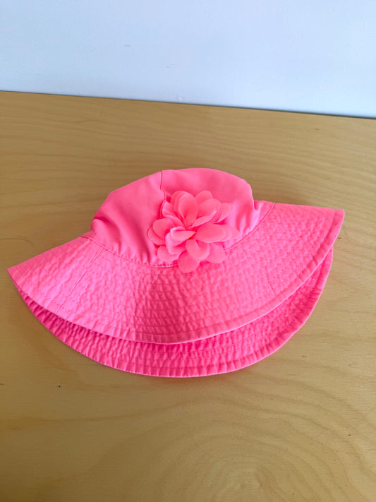 Bright Pink Flower Hat / 0-9m