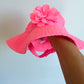 Bright Pink Flower Hat / 0-9m