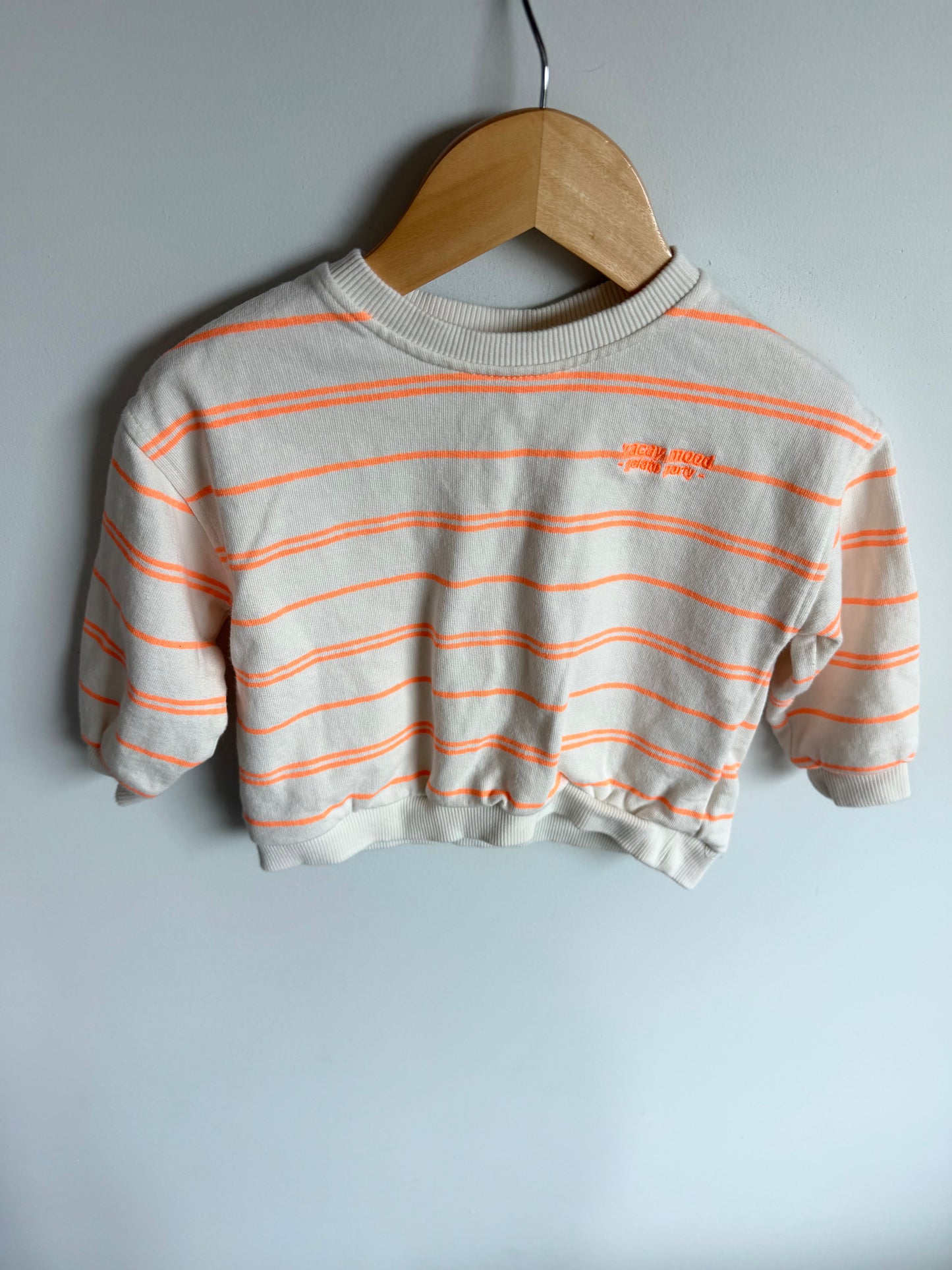 Zara Vacay Mood- Gelato Party Striped Crewneck / 24m