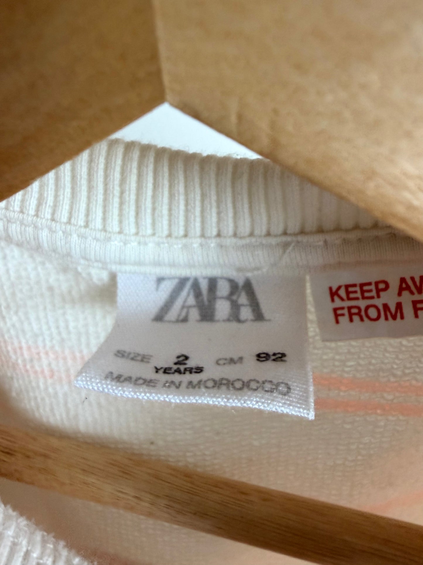 Zara Vacay Mood- Gelato Party Striped Crewneck / 24m