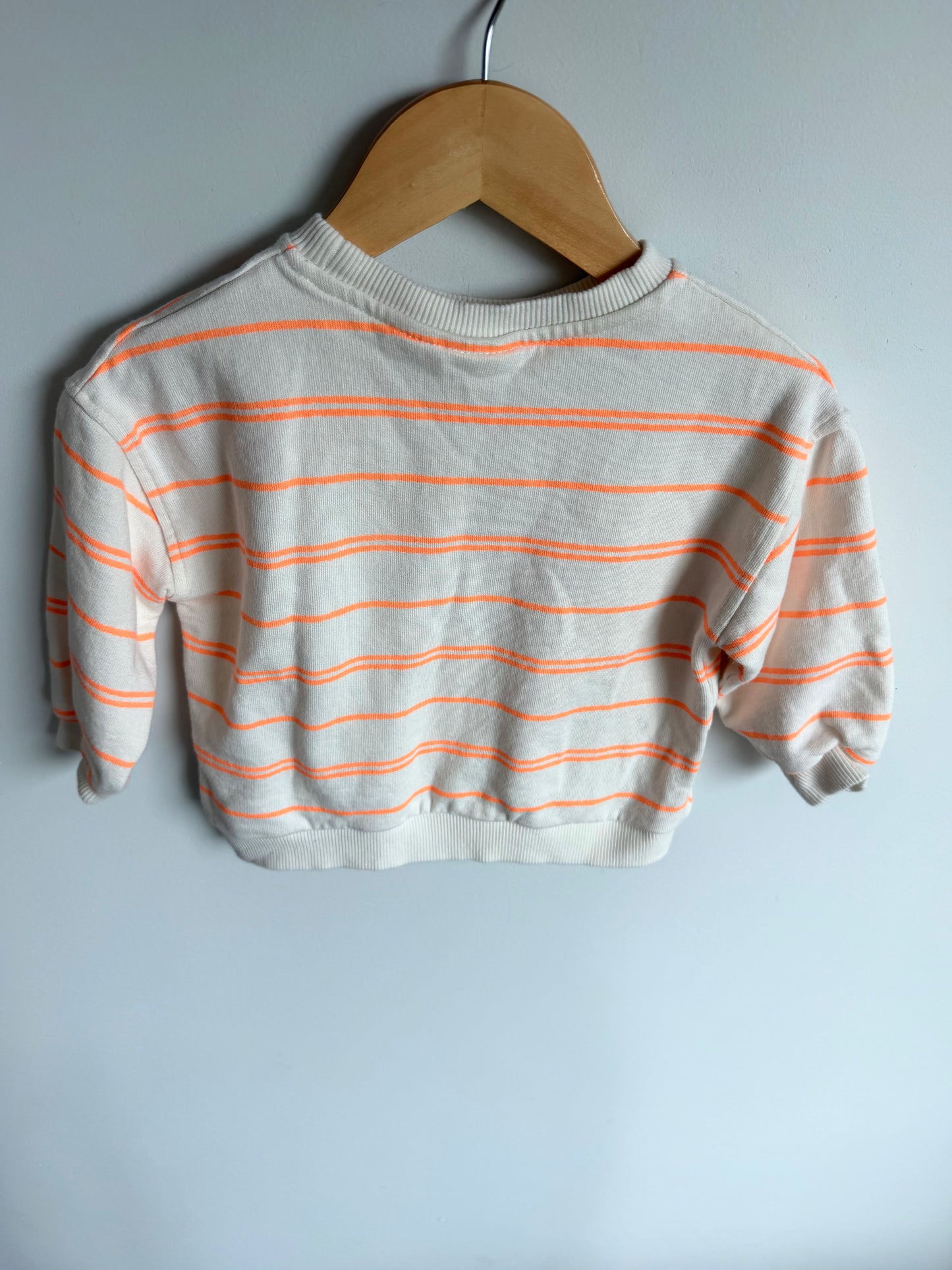 Zara Vacay Mood- Gelato Party Striped Crewneck / 24m