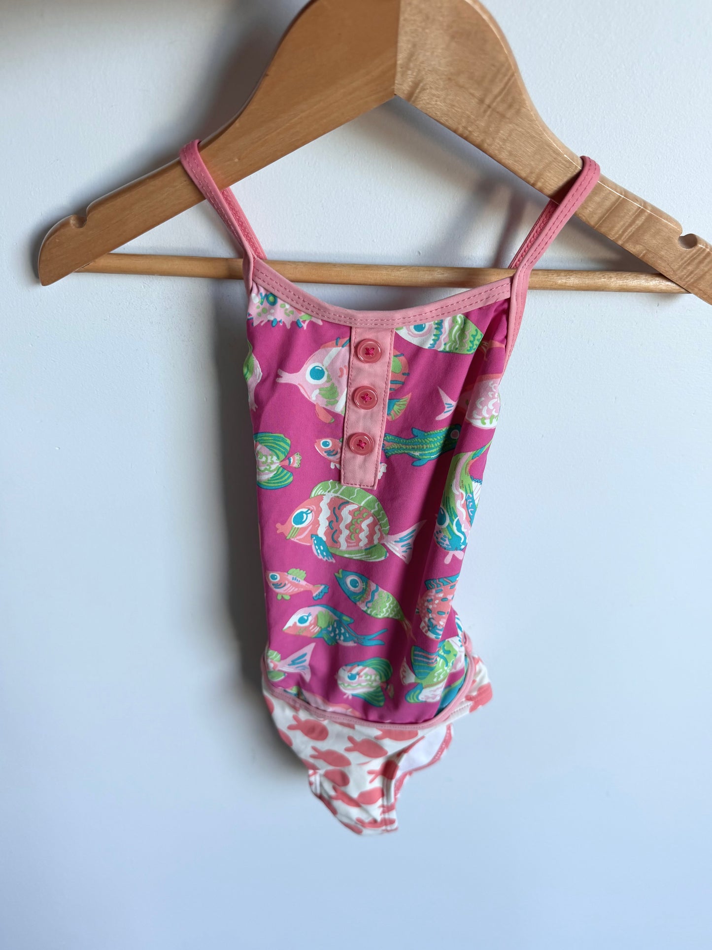 Hatley Pink Fish Swimsuit / 3T