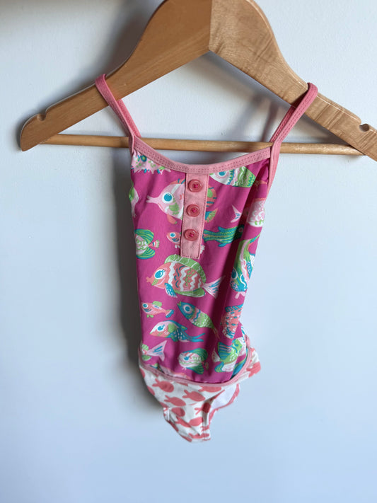 Hatley Pink Fish Swimsuit / 3T