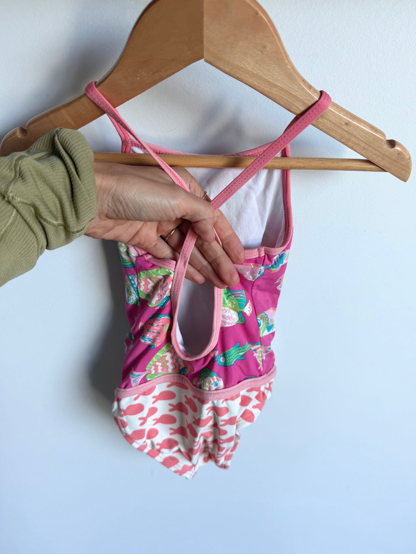 Hatley Pink Fish Swimsuit / 3T