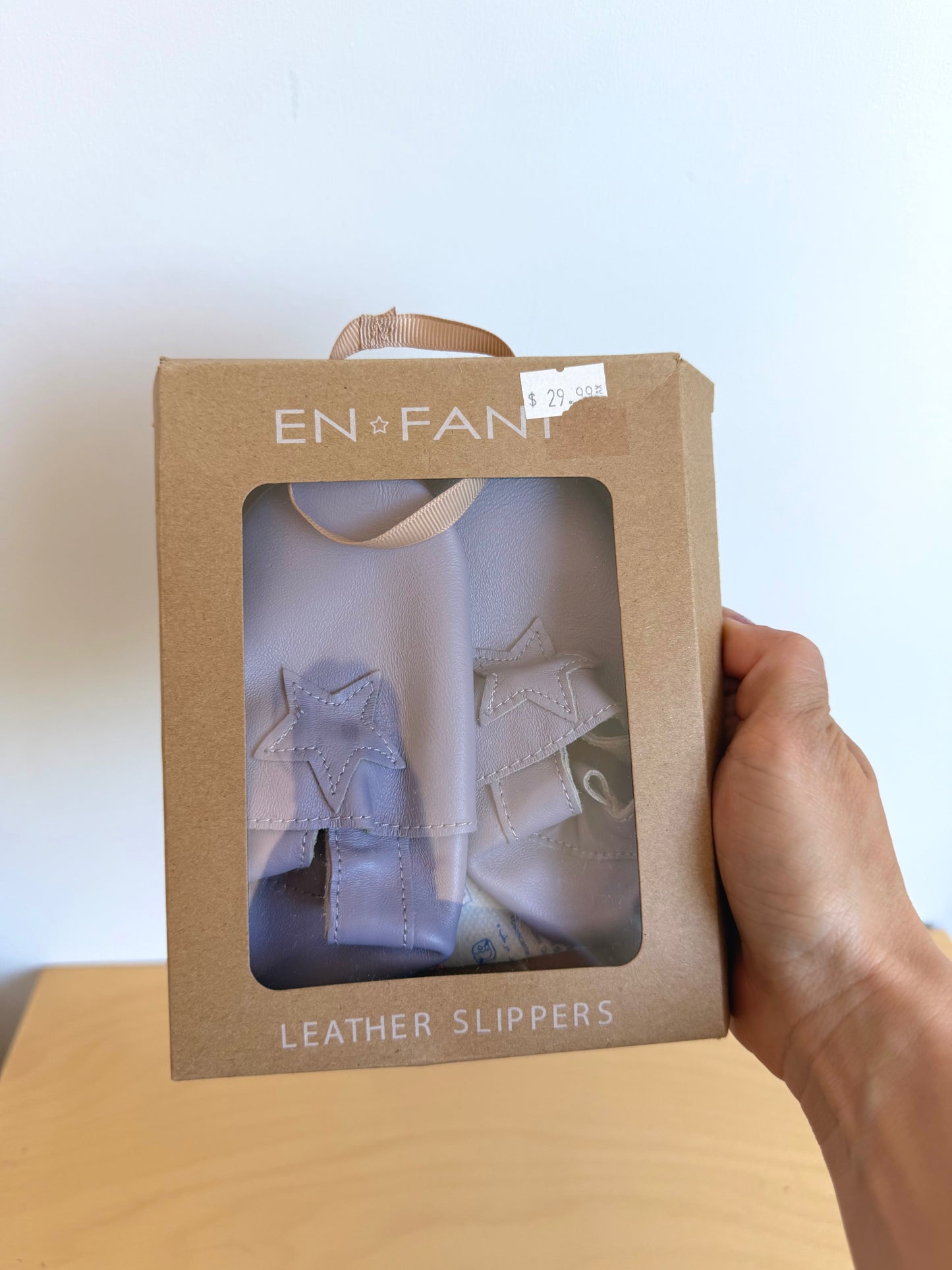 Purple Star Leather Slippers (With tags) / 18-24m