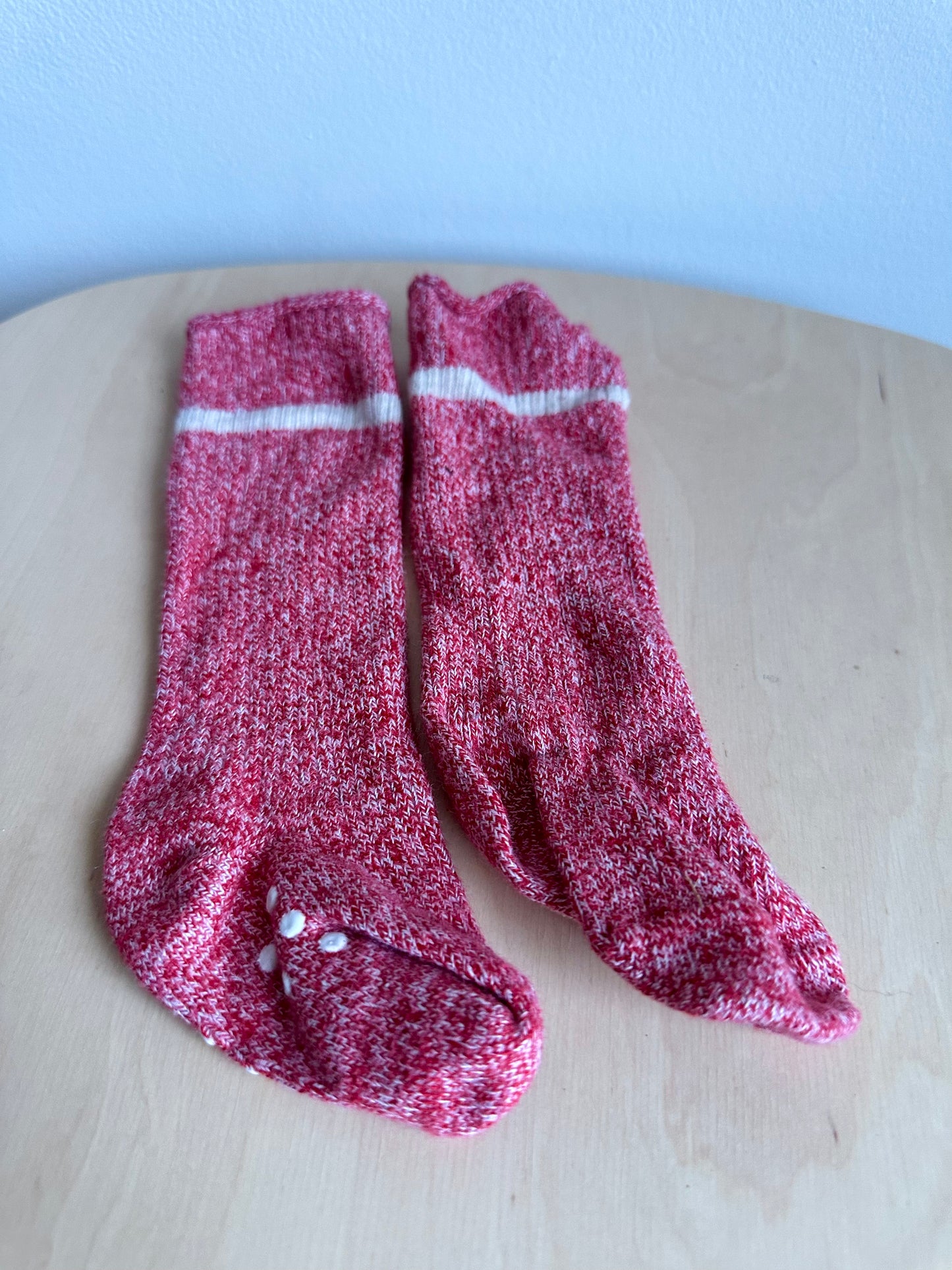 Pink Long Grippy Socks / 6-12m?