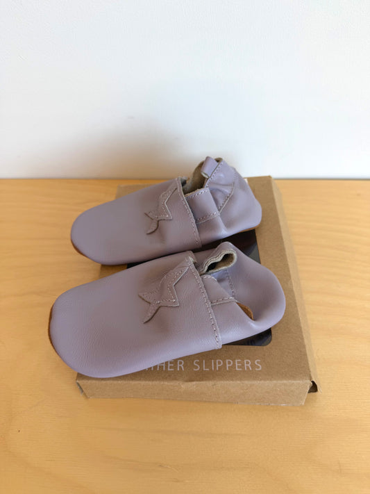 Purple Star Leather Slippers (With tags) / 18-24m