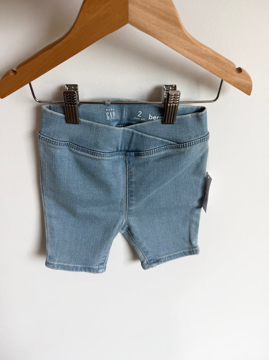 Gap Cross Waist Stretch Denim Shorts (With Tags) / 2T