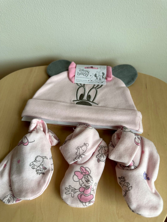 Disney Toque, Mits + Booties (With Tags) / 0-6m