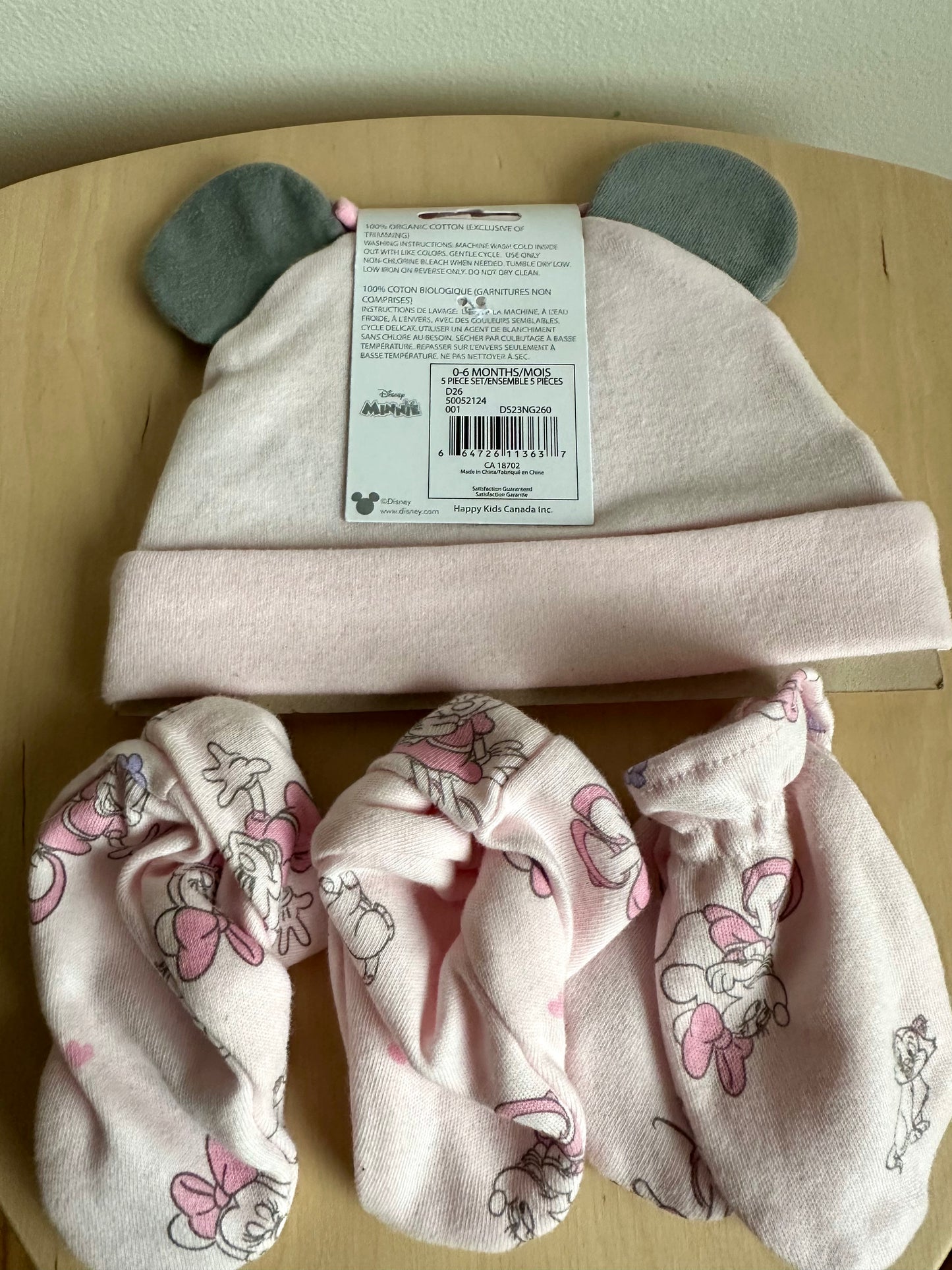 Disney Toque, Mits + Booties (With Tags) / 0-6m