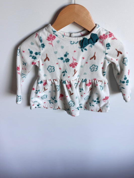 White Floral with Bow Top / 12m