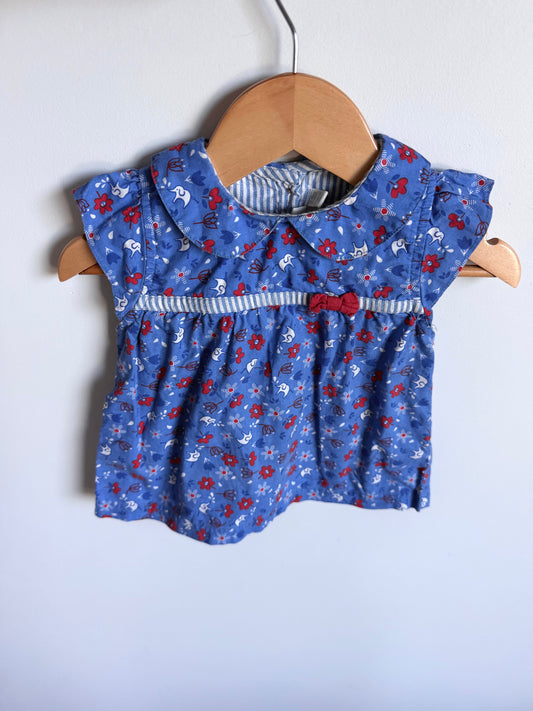 Elephant Floral Cotton Top / 12-18m