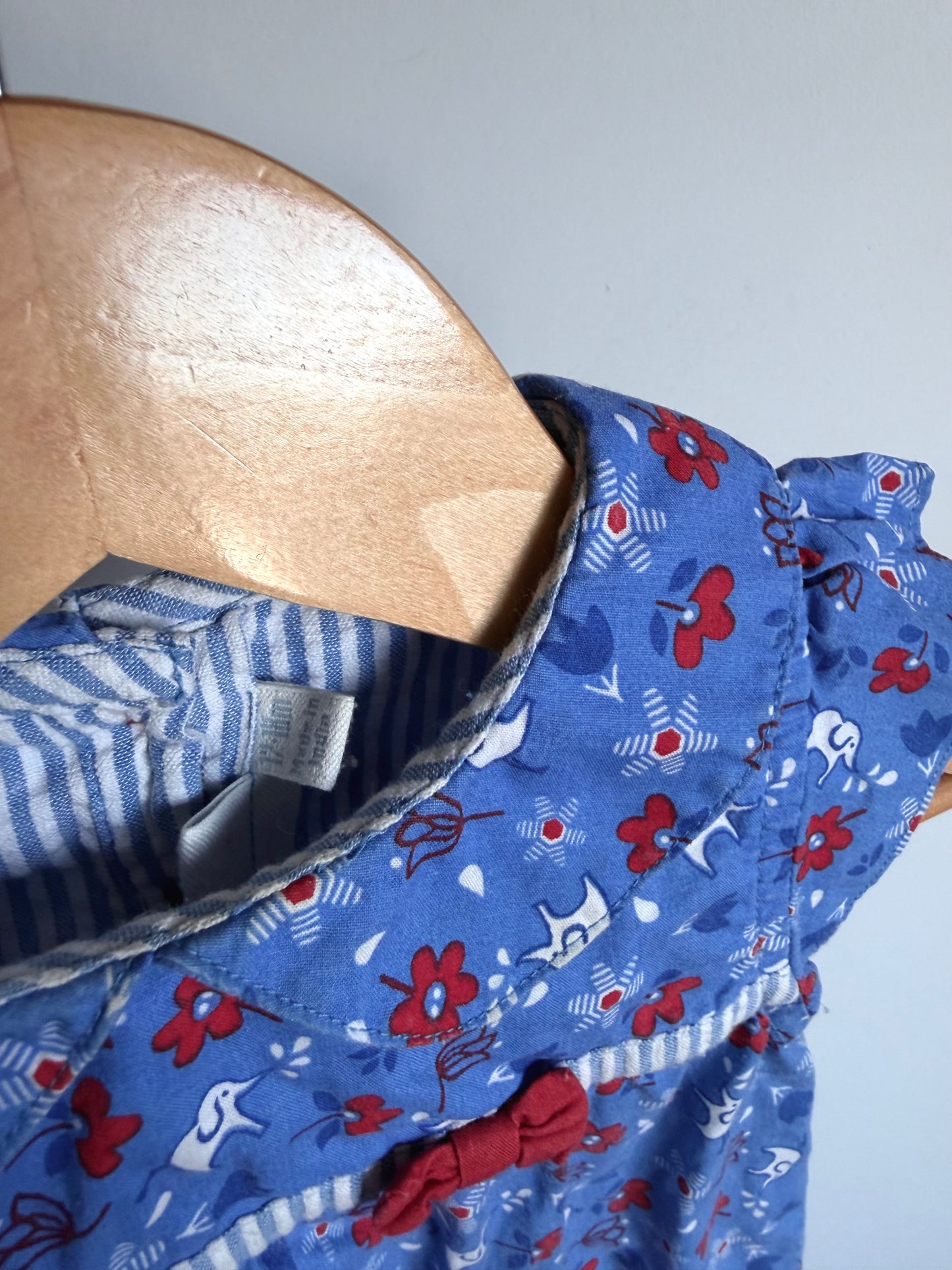 Elephant Floral Cotton Top / 12-18m