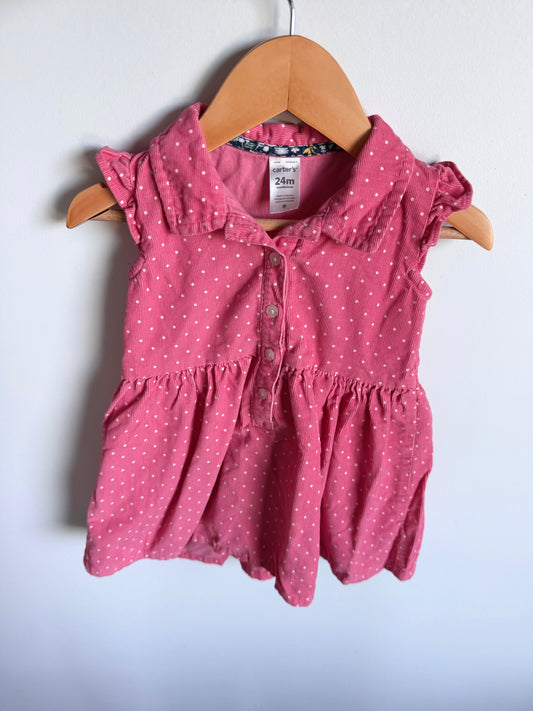 Polka Dot Pink Dress / 24m