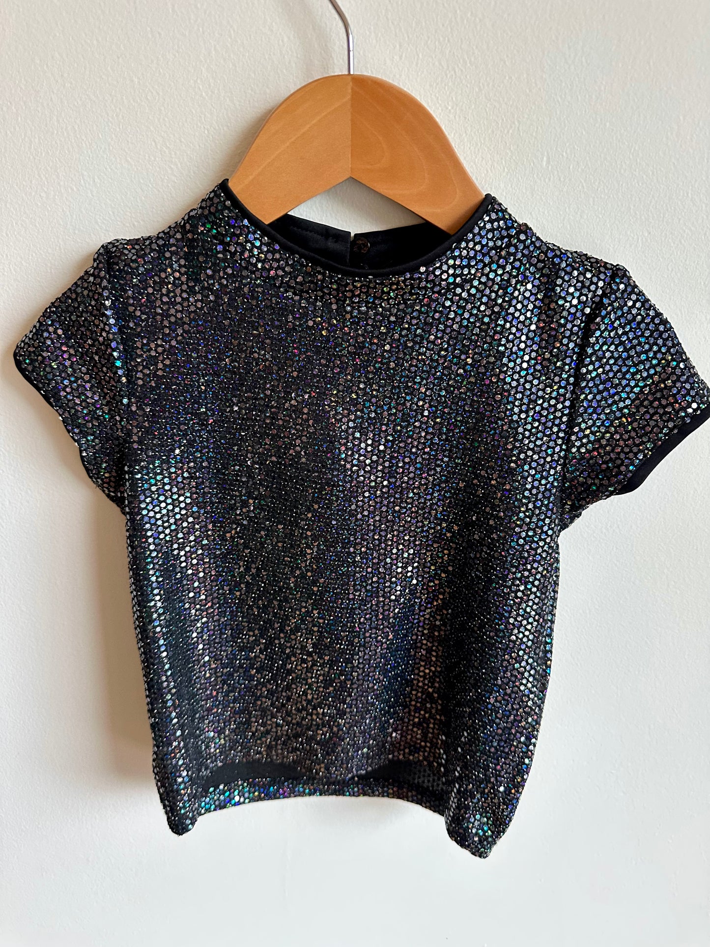 Zara Sequin Black Cropped Top / 8 Years