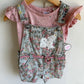 Floral Short Overalls and T-Shirt Set (With tags) / 24m