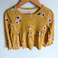 Yellow Dotted Floral Top / 4T