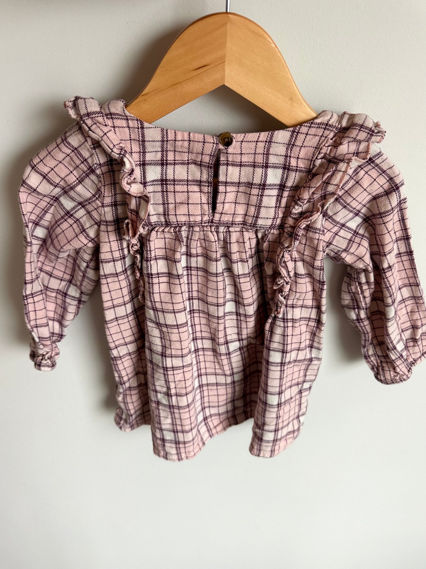 Pink Tartan Dress / 12-18m
