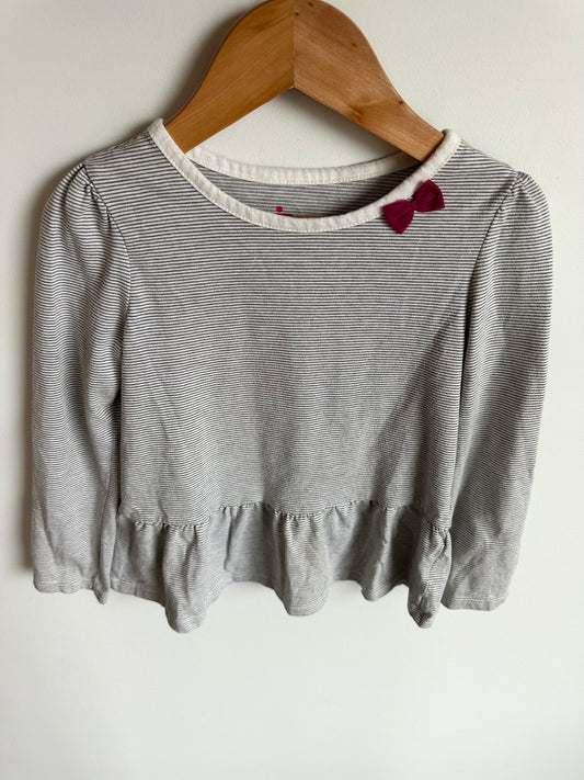 Striped Peplum Bow Top / 4 years