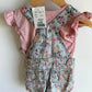 Floral Short Overalls and T-Shirt Set (With tags) / 24m