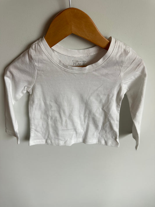 White Long Sleeve Top (With Tags) / 12-18m
