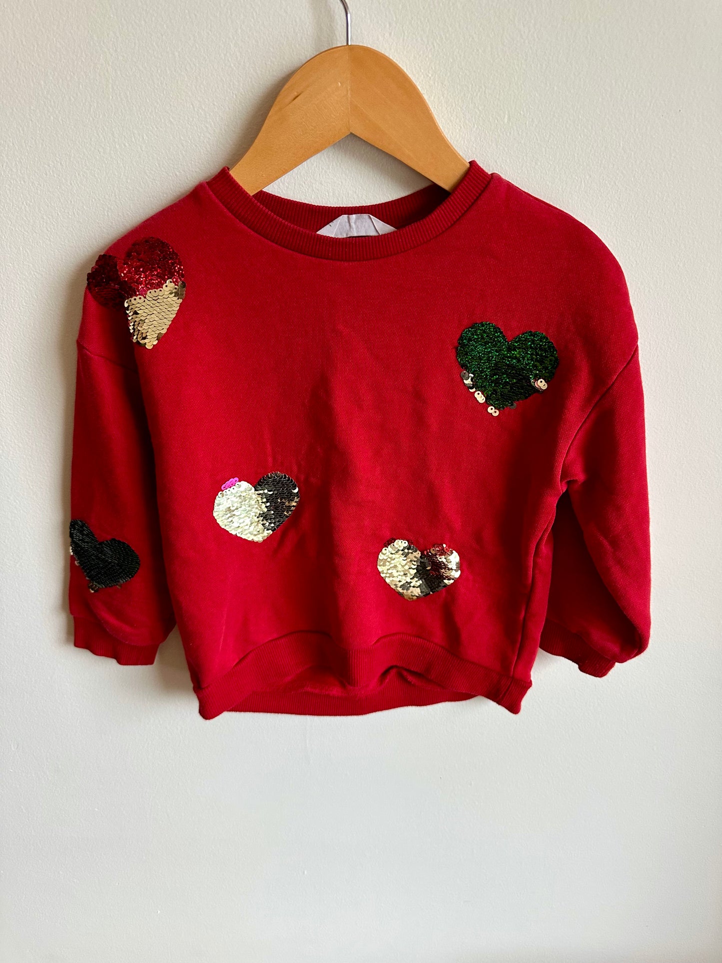 Heart Red Sweater / 3-4T