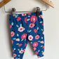 Pink Flower Blue Pants / 12m