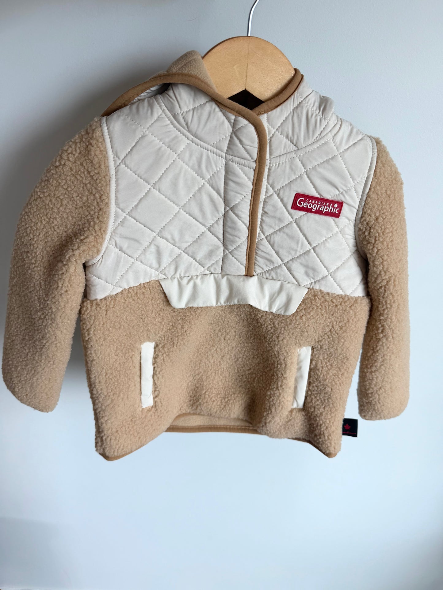 Tan Sherpa Hoodie / 3T