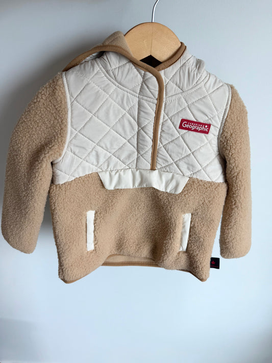 Tan Sherpa Hoodie / 3T