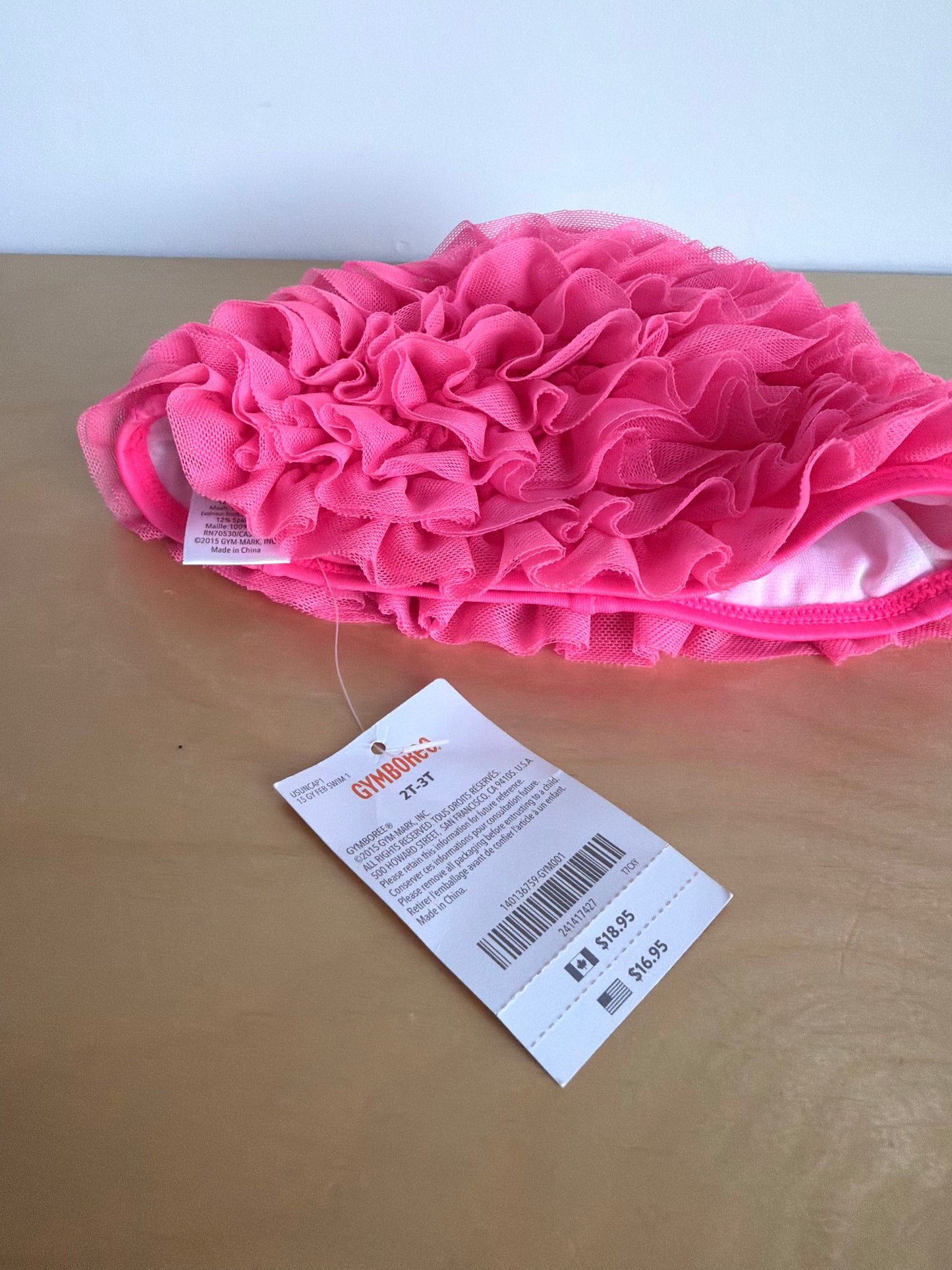 Pink Ruffle Swim Cap (With Tags) / 2-3T