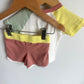 Organic Colour Block T-shirt + Shorts Set / 3-6m