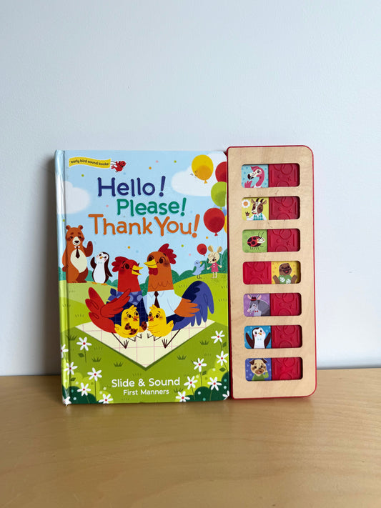First Manners Slide + Sound Board Book (No Shipping) / 1-4 years