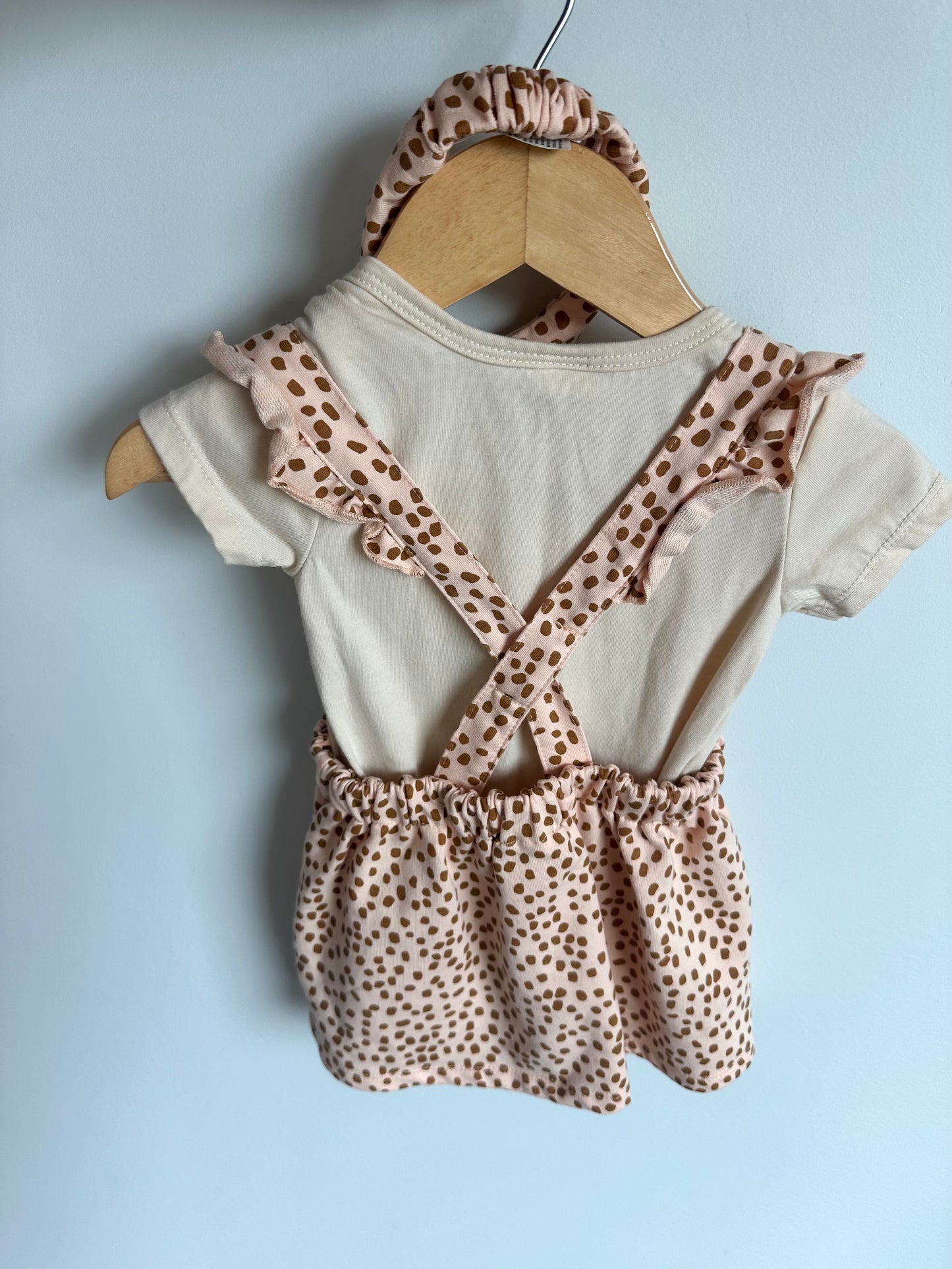 Dotted Ice Cream Bodysuit, Skirt + Headband Set / 18m