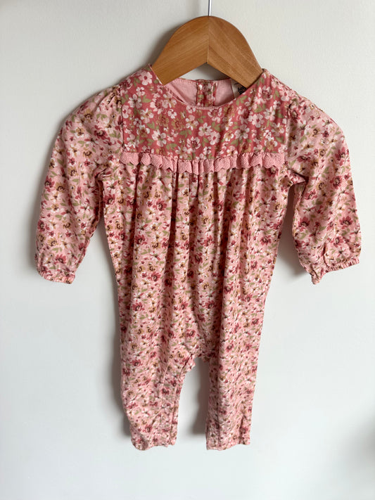 Pink Floral Jumpsuit / 12m