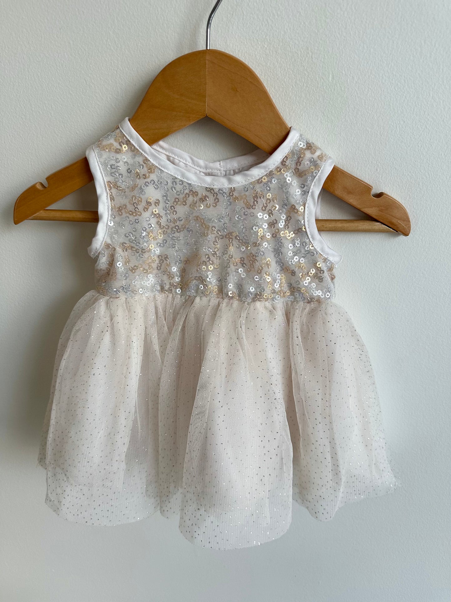 White Sparkly Sequin Dress / 0-3m