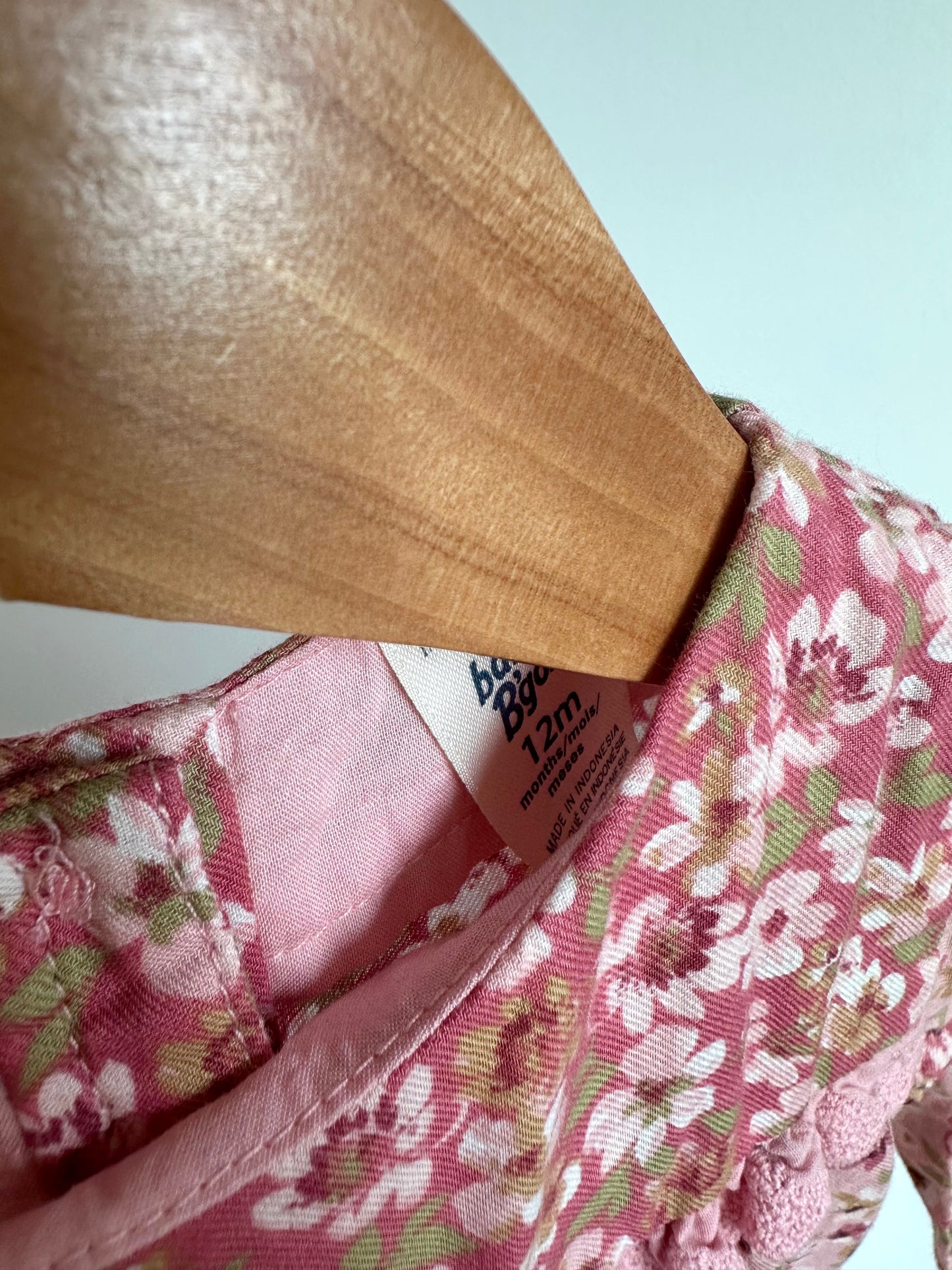 Pink Floral Jumpsuit / 12m