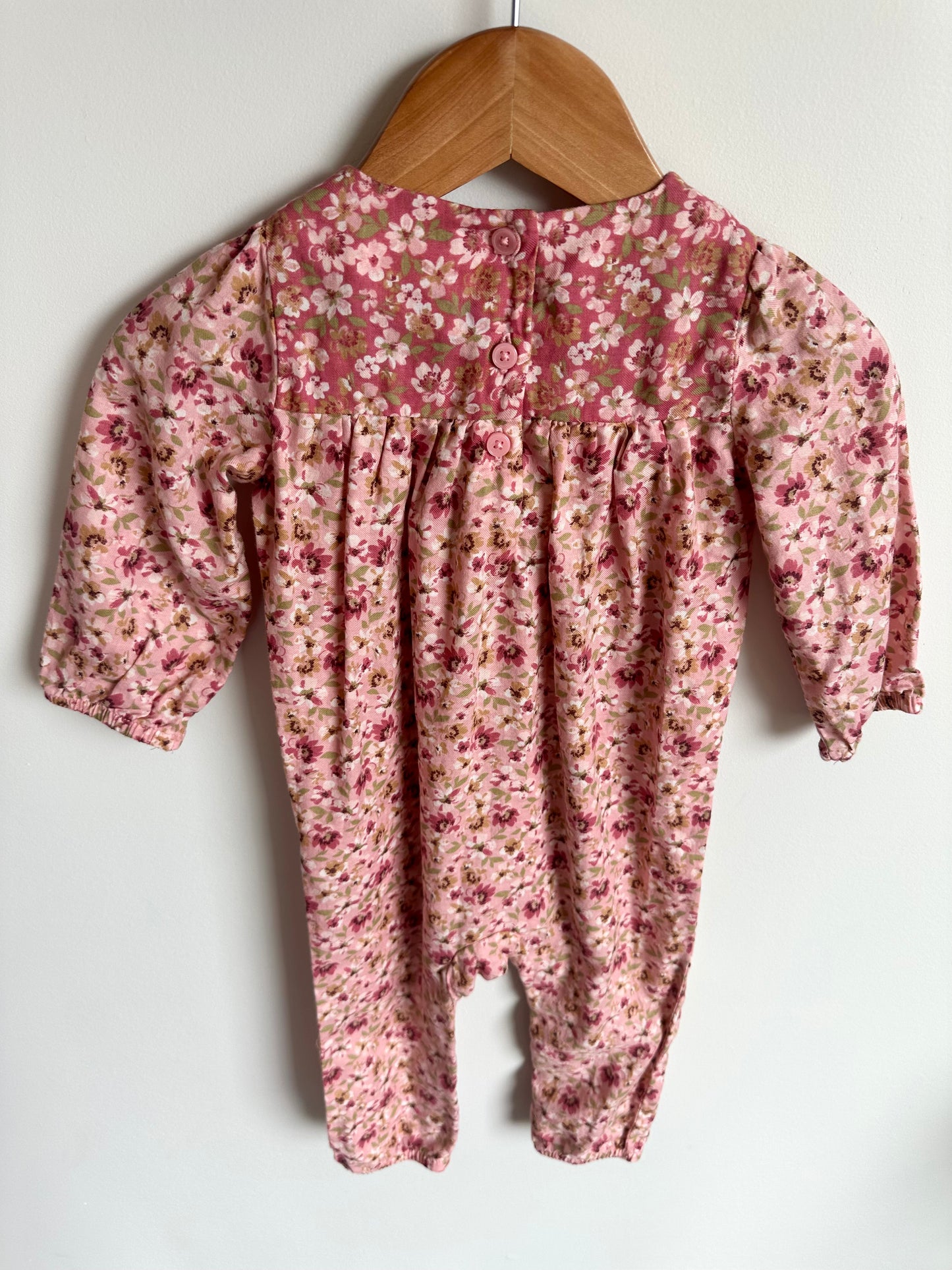 Pink Floral Jumpsuit / 12m