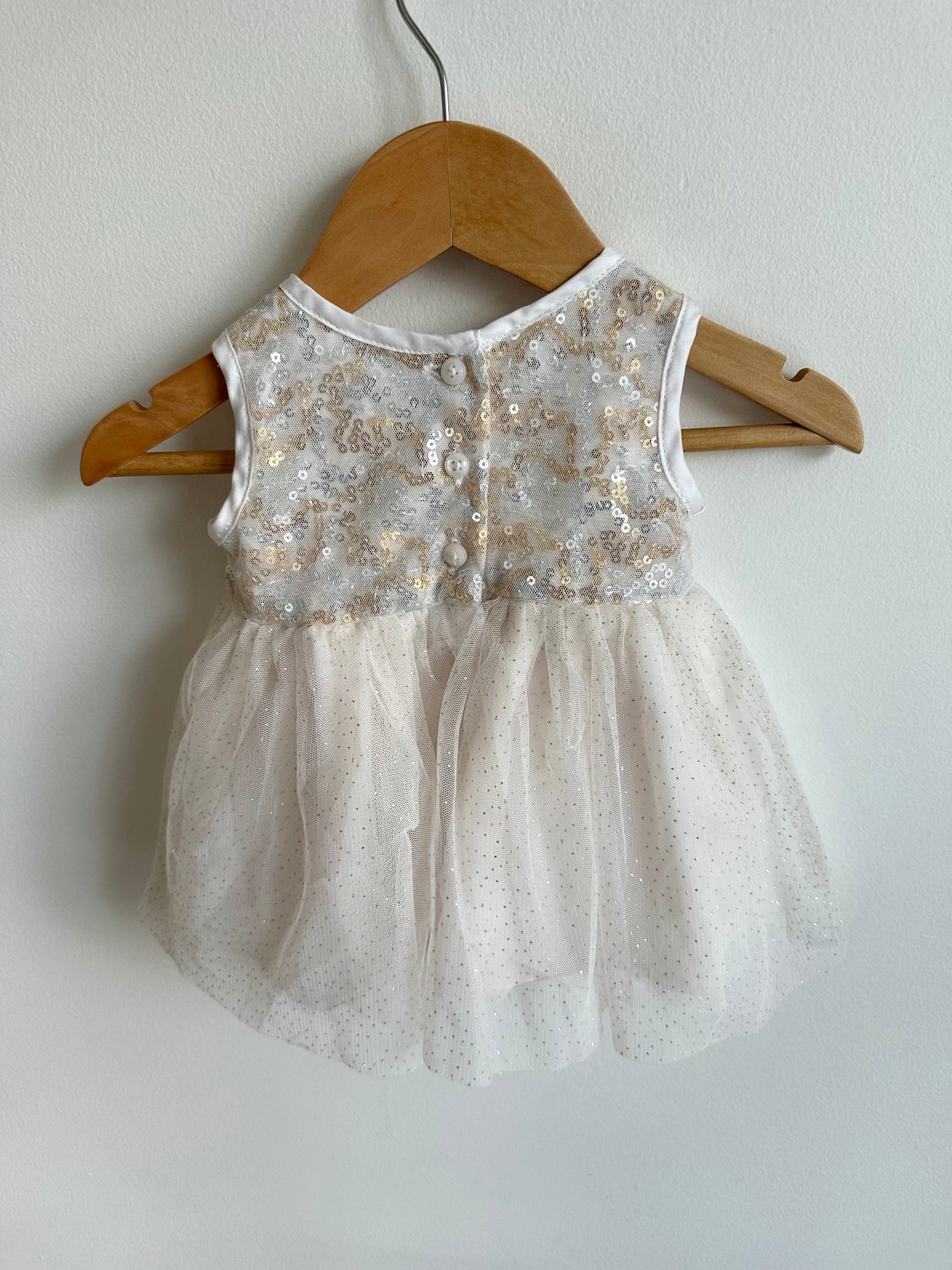 White Sparkly Sequin Dress / 0-3m