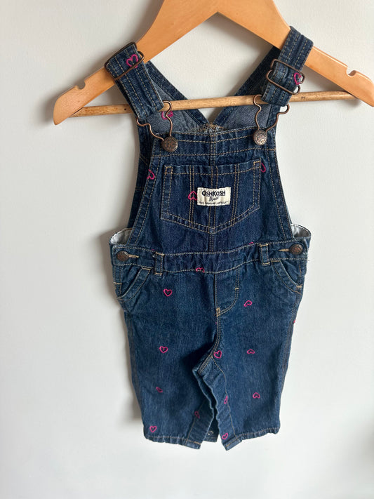 OshKosh Denim Heart Overalls / 9m