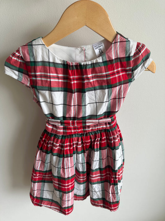 Tartan Short Sleeve Dress / 2T
