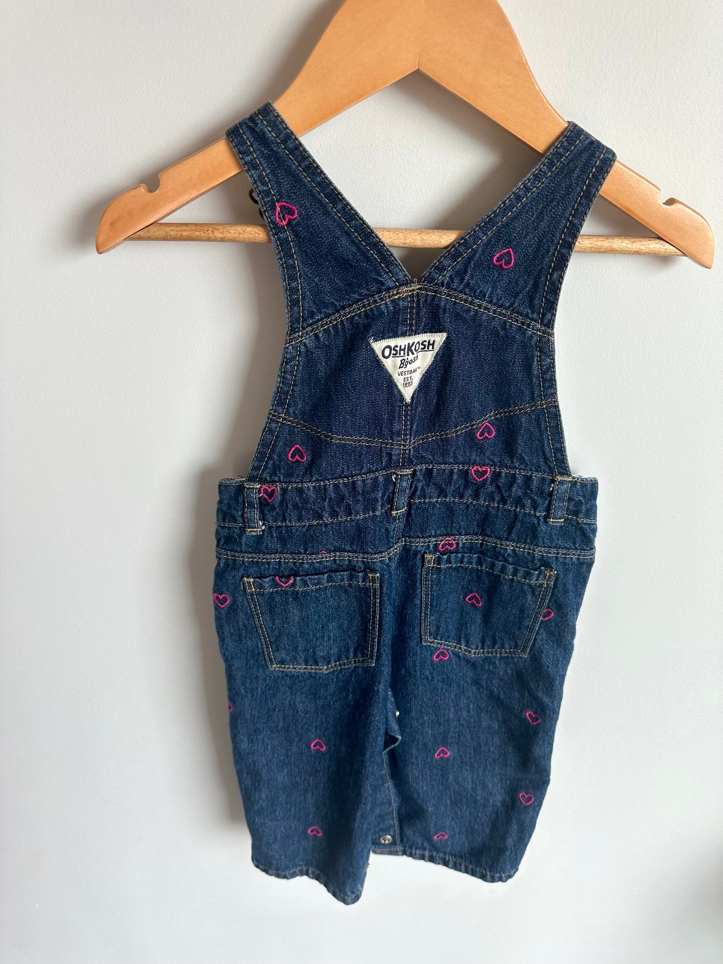 OshKosh Denim Heart Overalls / 9m
