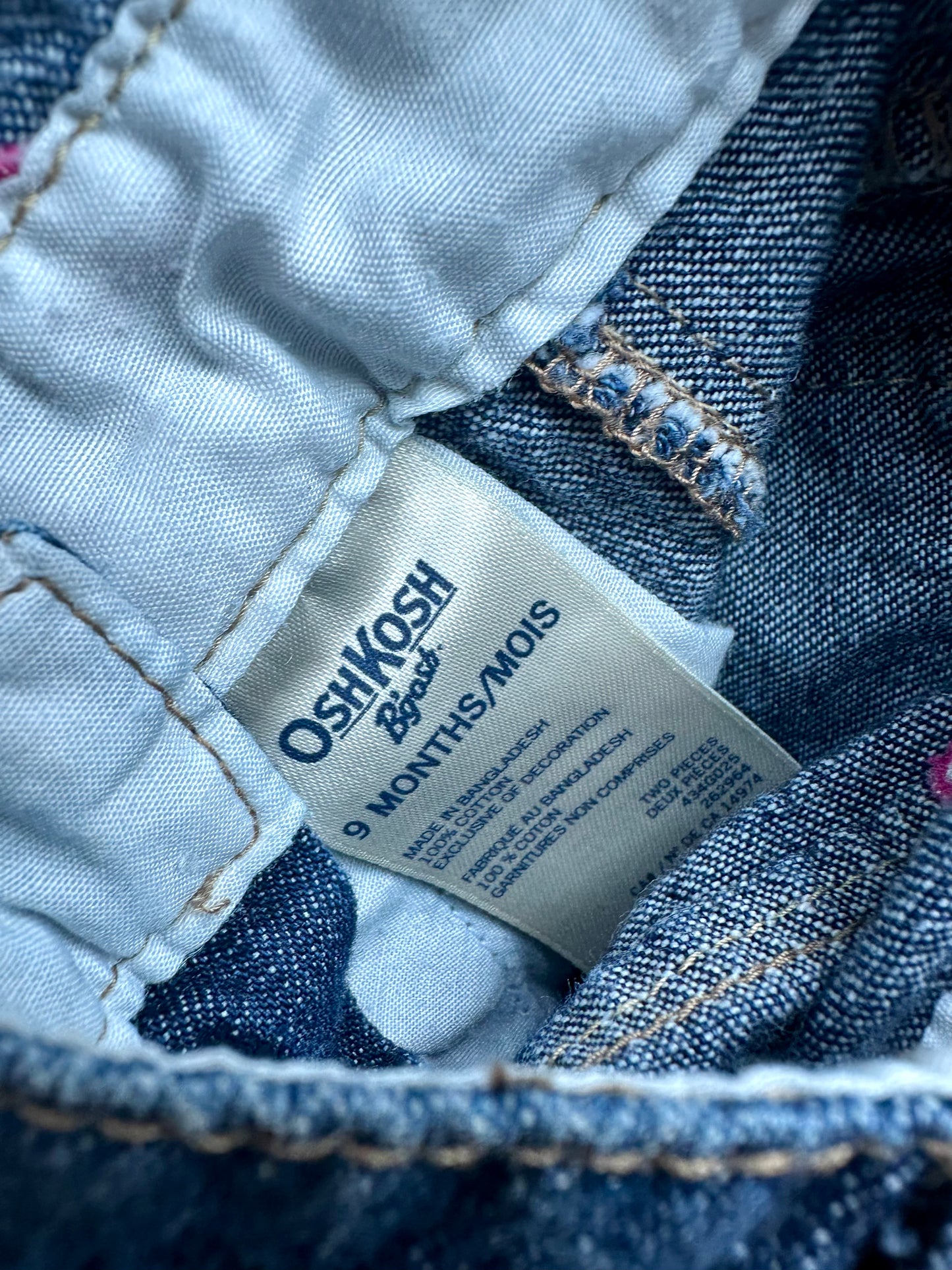OshKosh Denim Heart Overalls / 9m