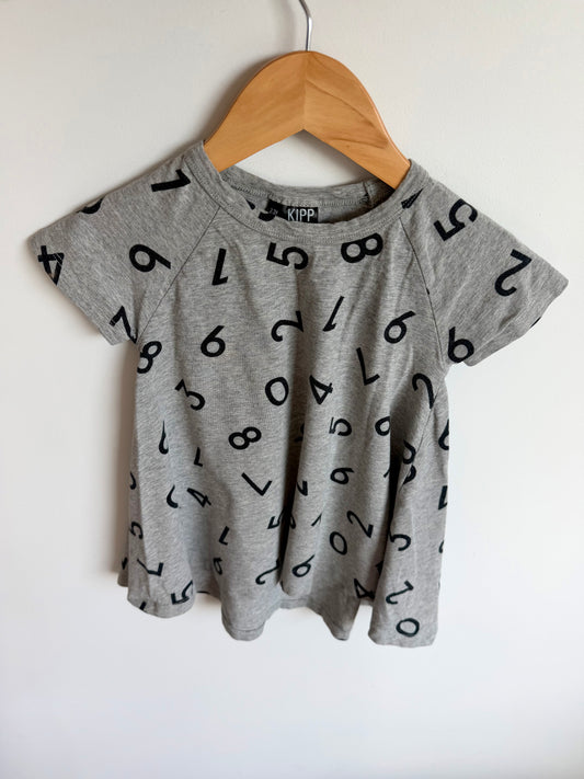 KIPP KIDS Grey Numbers Tunic / 2-3T